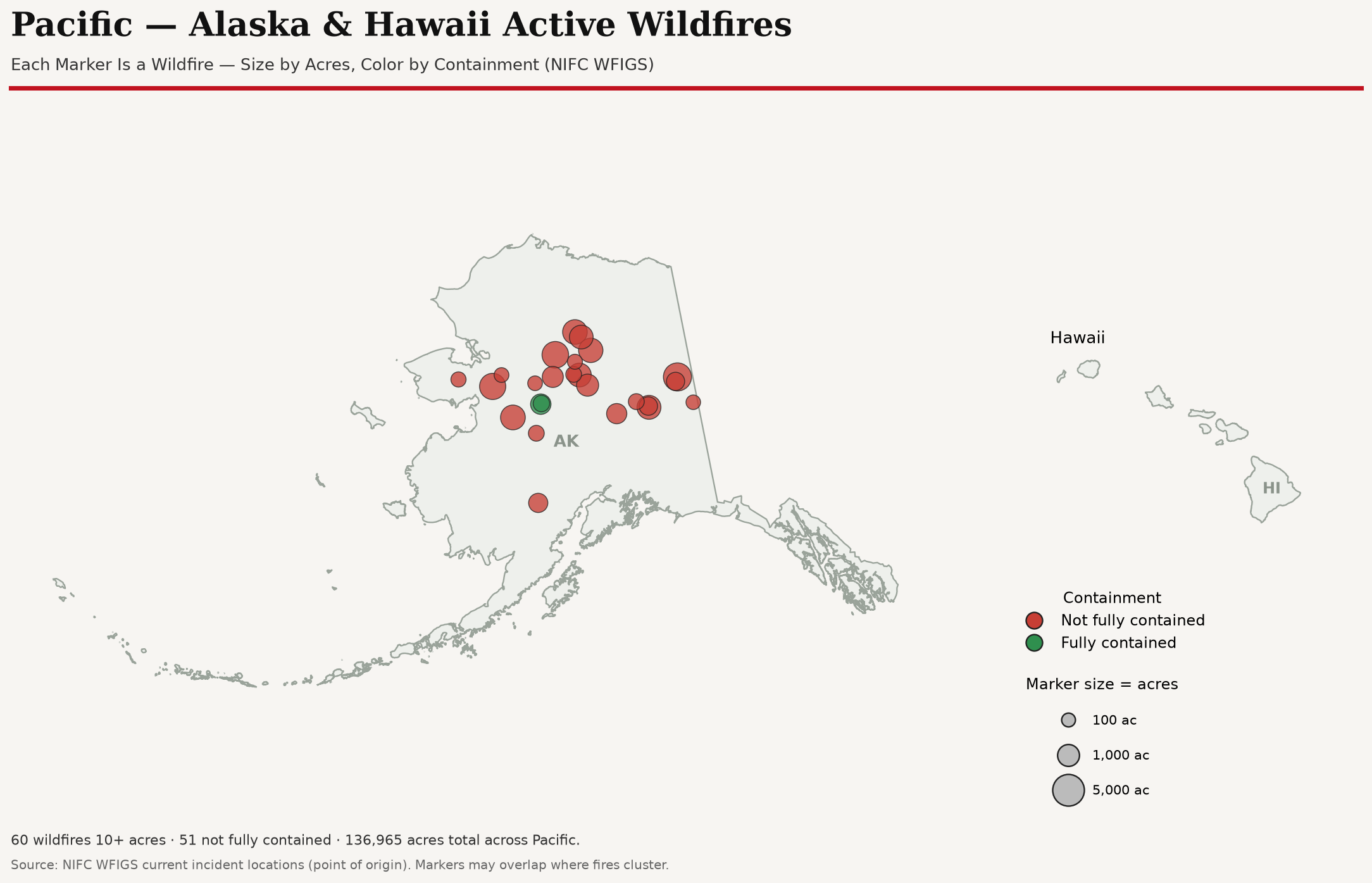 Pacific active wildfire map