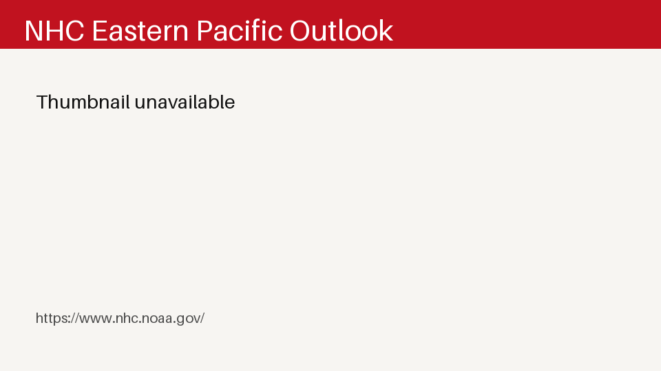 NHC Eastern Pacific Outlook thumbnail